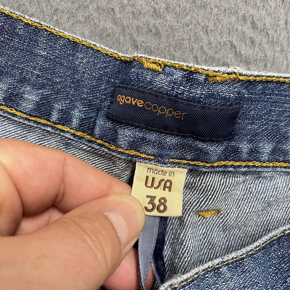 Agave Waterman Jeans Mens 38x28 Blue Relaxed Straight Denim Medium Wash Pants - Picture 6 of 14